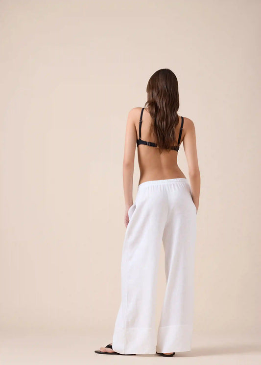 Linen and Viscose Palazzo Pants