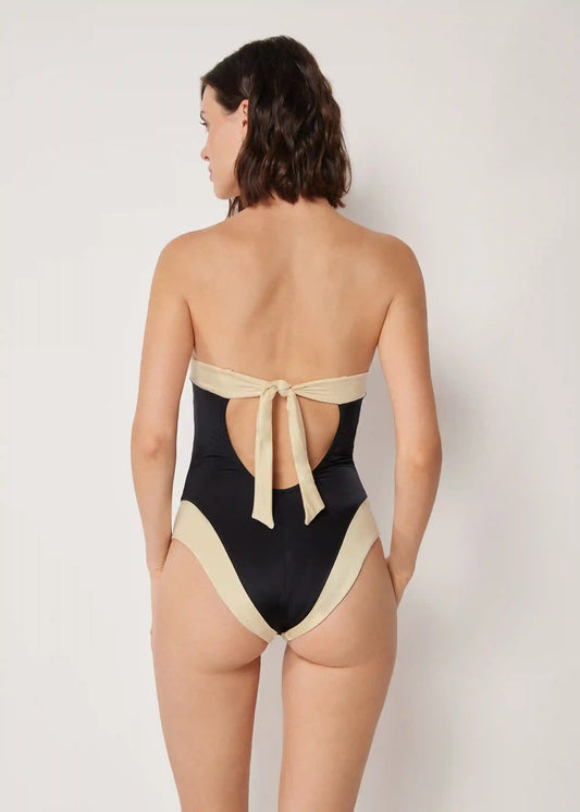 One Piece Swimsuit Elegant Bicolor
