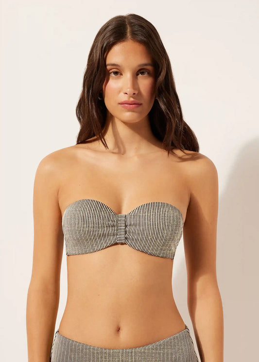 Bandeau Swimsuit Top Golden Stripes