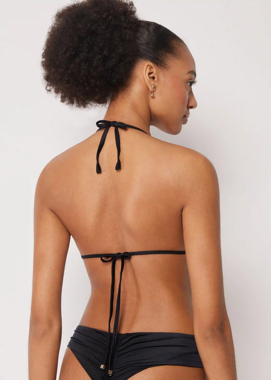 Shiny Satin Triangle Bikini Top