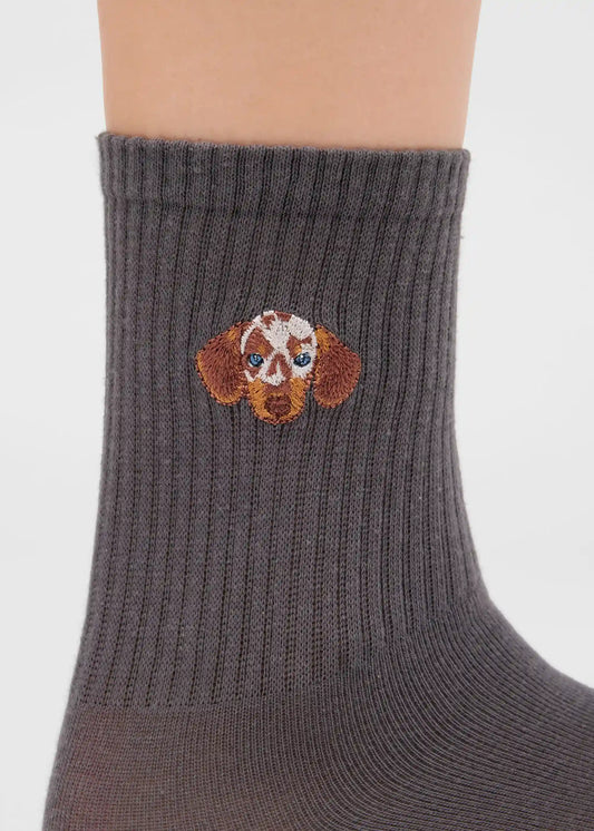 Dog Motif Socks