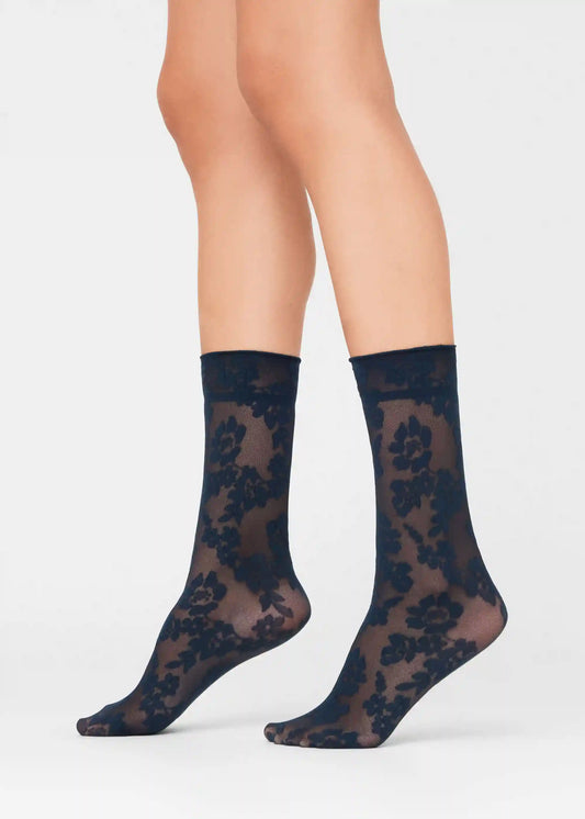 Sheer Floral Socks