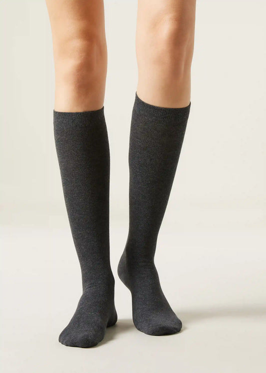 Tall Satin Cotton Socks