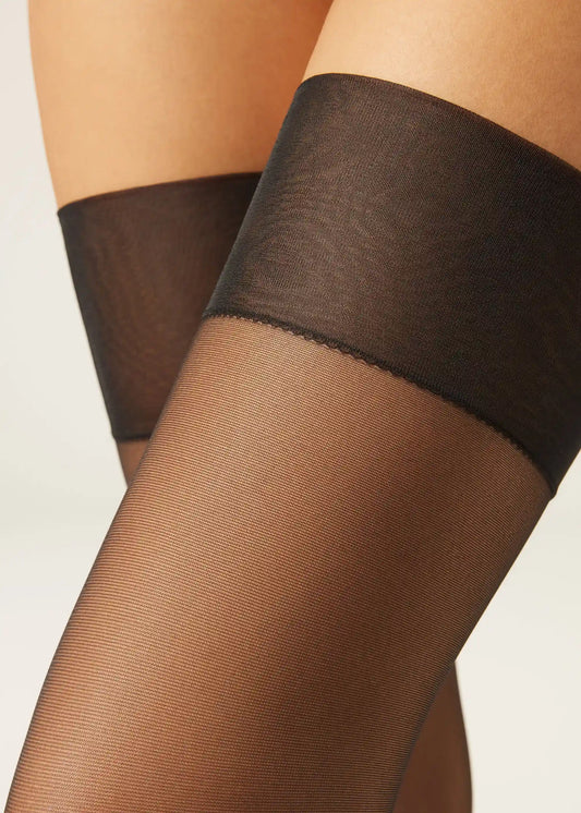 20 Denier Sheer Garter Belt Effect Socks