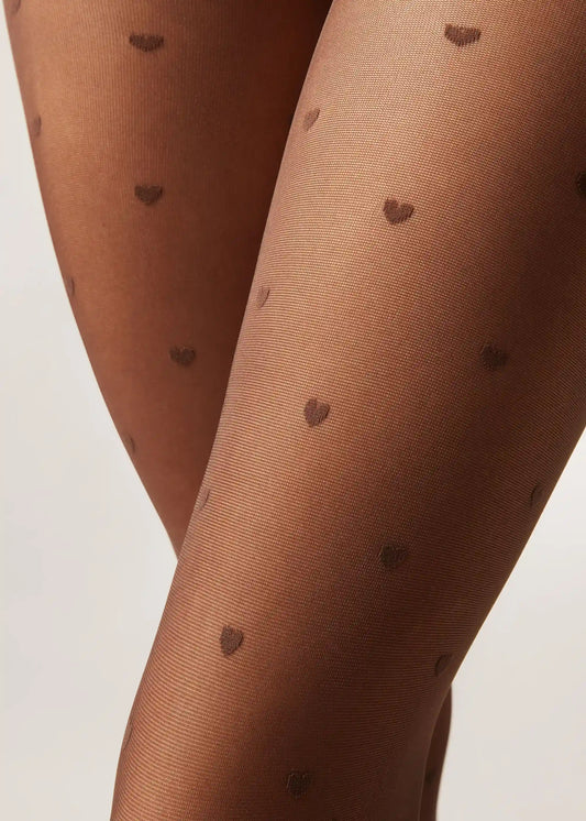 Sheer 30 Denier Mini Heart Tights