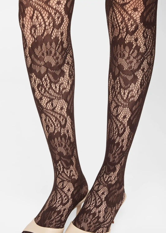 Floral Fishnet Tights