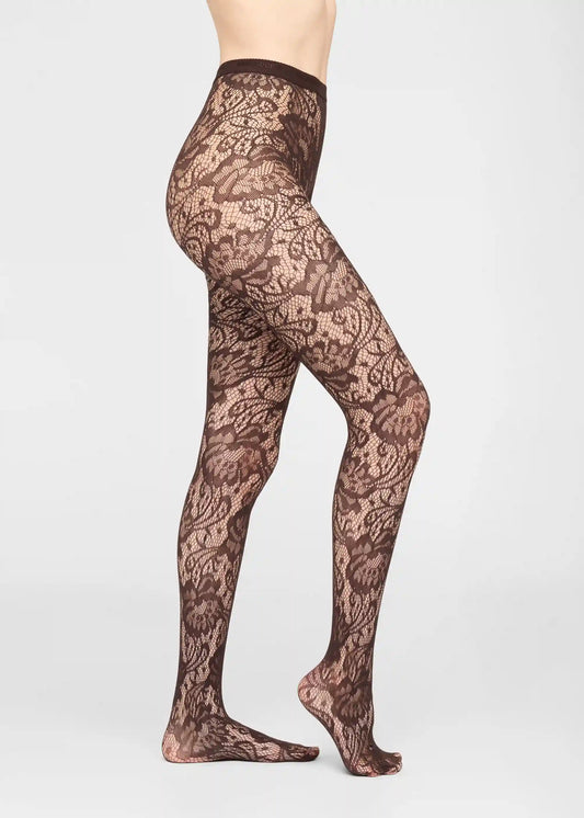 Floral Fishnet Tights