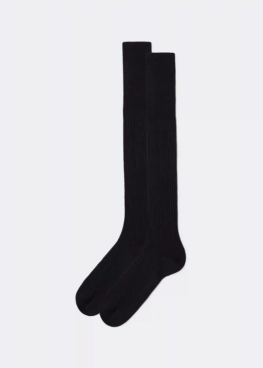 Men’s Lisle Thread Ribbed Long Socks