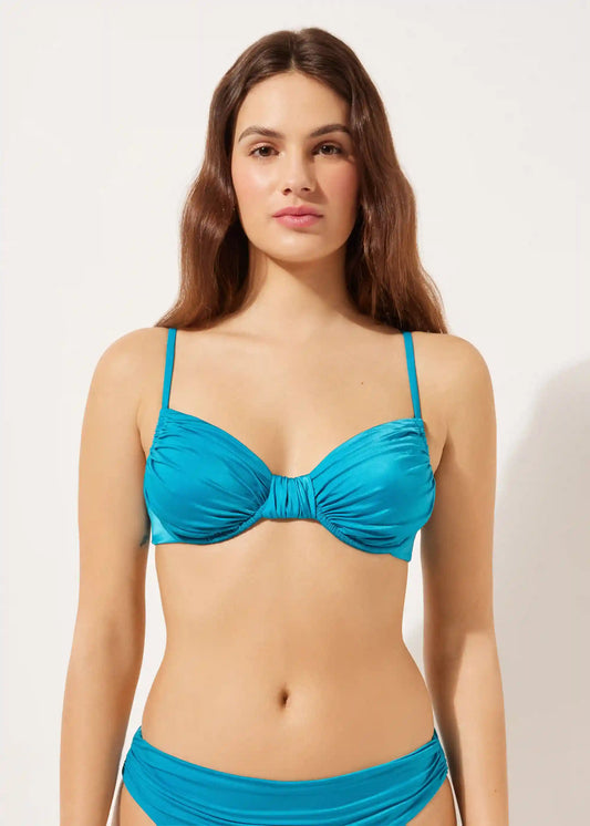 Shiny Satin Balconette Swimsuit Top