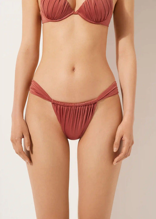 String Brazilian Swimsuit Bottom Shiny Satin