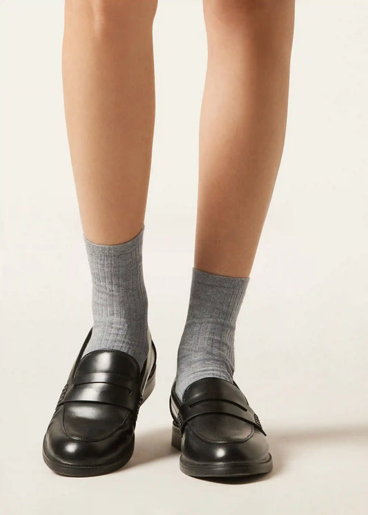 Ribbed Short Socks in Soft Cotton