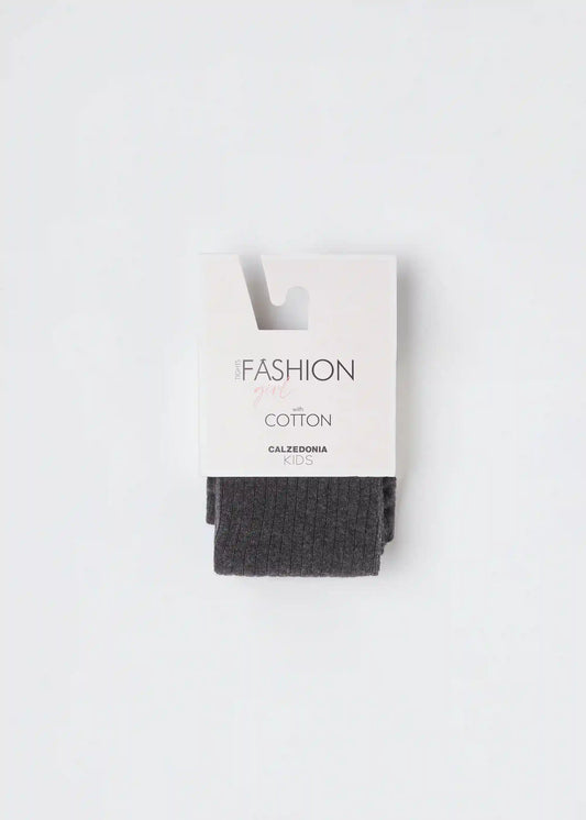 Girls’ Ribbed Cotton Tights